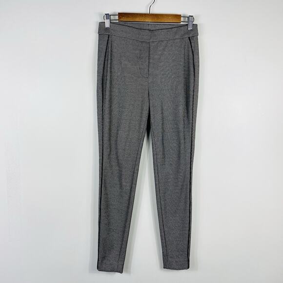 Chico's Size Small 4 0 Ponte Knit Mini Houndstooth Print Pull On Leggings Black - Picture 1 of 6
